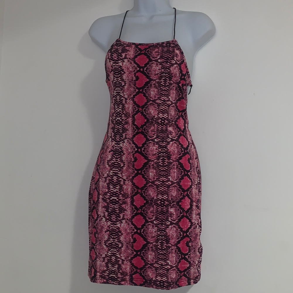 Pink Snake Print Dress